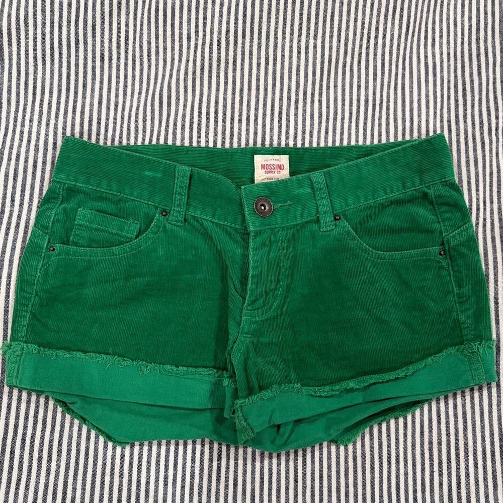 Mossimo Supply Co. Women's Corduroy Green Jean Shorts. Size 5.